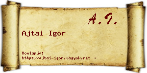 Ajtai Igor névjegykártya